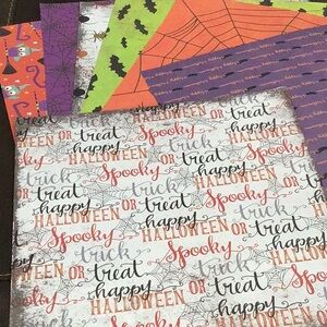 🎃 Halloween Loose Cardstock Scrapbook Paper Bundle